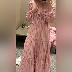 Charles Henry Pink Maxi Dress